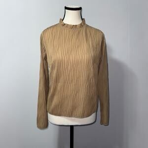 DAZY Tan Textured Long Sleeve Top women’s Size Small